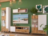 Raft de perete Неман Сканди МН-036-05 Stejar Wotan/Alb imaginea #2 — magazin online Desire.md