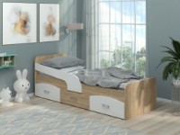 Pat copii Пехотин Milka Stejar Sonoma/Alb imaginea #2 — magazin online Desire.md