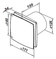 Вытяжной вентилятор Ventika Modern Tekno (D125LDAO) фото №2 — интернет-магазин Desire.md