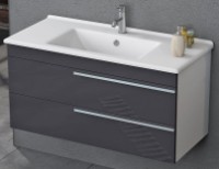 Set mobilier baie Nplus Dokker 100 White/Metalic Anthracite imaginea #2 — magazin online Desire.md