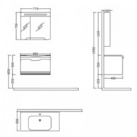 Комплект мебели для ванной Nplus Golf 80 Berlin/White