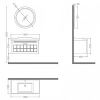 Комплект мебели для ванной Nplus Tivoli 100 Anthracite фото №2 — интернет-магазин Desire.md