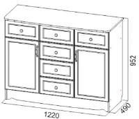 Comodă SV-Мебель Акварель 1 2 uși Frasin Anchor Deschis/Mare Albă Mat imaginea #2 — magazin online Desire.md