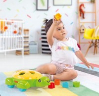 Jucarie de impins si tras Fisher Price Turtle (1804) imaginea #2 — magazin online Desire.md