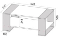 Журнальный столик SV-мебель №101 Дуб Венге/Дуб Млечный