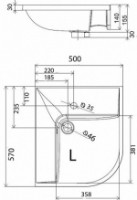 Умывальник Ravak BeHappy L (XJAL1100000) фото №2 — интернет-магазин Desire.md