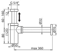 Сифон для раковины Ravak X01371 Chrom фото №2 — интернет-магазин Desire.md