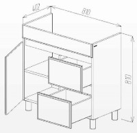 Шкаф под умывальник Bayro Urbano Isik 850 (101119) фото №7 — интернет-магазин Desire.md