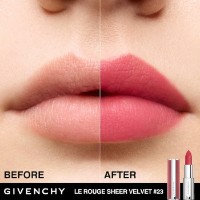 Ruj de buze Givenchy Le Rouge Sheer Velvet Matte Lipstick N23 Rose Irresistible imaginea #4 — magazin online Desire.md