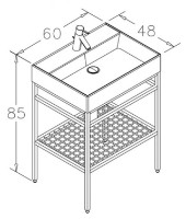 Dulap cu lavoar Orka Cape Town 60 Siyah Black (03195) imaginea #3 — magazin online Desire.md