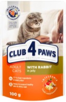Hrană umedă pentru pisici Club 4 Paws Adult Cats with Rabbit in Jelly 0.1kg 24pcs imaginea #1 — magazin online Desire.md