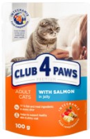Влажный корм для кошек Club 4 Paws Adult Cats with Salmon in Jelly 0.1kg 24pcs фото №1 — интернет-магазин Desire.md