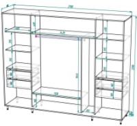 Шкаф-купе Mobildor-Lux Aron Mirror 270x220 Oak Sonoma (aron3693) фото №3 — интернет-магазин Desire.md