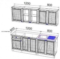 Кухонный гарнитур Эра Хозяюшка Магнолия/Деним фото №5 — интернет-магазин Desire.md