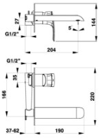 Baterie lavoar Herz Elite e80B Black (UH00080B) imaginea #2 — magazin online Desire.md