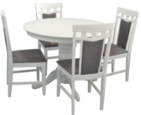 Set masă și scaune Evelin Capella V White + 4 стулa Deppa R White/NV-10WP Grey