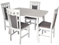 Set masă și scaune Evelin Cooper White  + 4 Deppa R White/NV-10WP Grey