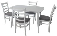 Set masă și scaune Evelin Cooper White  + 4 Coco White/NV-10WP Grey
