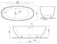 Cadă de baie Polimat Kiwi 165x75 (S) (16436) imaginea #3 — magazin online Desire.md