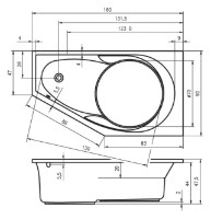 Cadă de baie Riho Yokon Left 160x90 (BA3500500) imaginea #3 — magazin online Desire.md