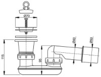 Сифон для душевого поддона Alcaplast A461-50 70" 40 (3814) фото №2 — интернет-магазин Desire.md