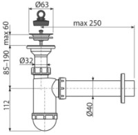Сифон для раковины AlcaPlast А41 63" 40 (3817) фото №2 — интернет-магазин Desire.md
