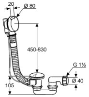 Сифон для ванны Kludi Rotexa 2000 (2140905-00) фото №2 — интернет-магазин Desire.md