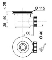 Sifon pentru cada-duș Wirquin Turbillion D60 Slim (30950094) imaginea #2 — magazin online Desire.md