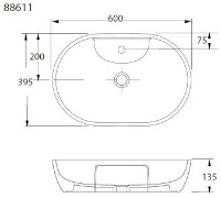 Умывальник Ege Vitrifiye Knidos 60x39.5cm (88611) фото №3 — интернет-магазин Desire.md