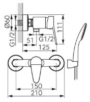 Baterie de duș Ferro Isso BIS77 imaginea #2 — magazin online Desire.md