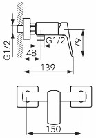 Baterie de duș Ferro Vitto BVI7VL imaginea #2 — magazin online Desire.md