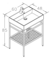 Dulap cu lavoar Orka Cape Town 60 Beyaz White (05278) imaginea #2 — magazin online Desire.md