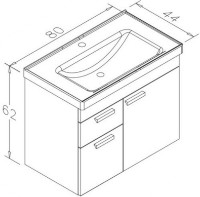 Dulap cu lavoar Orka Enez 80 Irony (0760) imaginea #2 — magazin online Desire.md