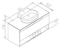 Шкаф с умывальником Orka Knidos 90 White (16045) фото №2 — интернет-магазин Desire.md