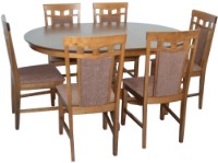 Set masă și scaune Evelin Capella V Burnish + 6 Deppa R Burnish/F-789 Brown