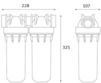 Корпус фильтра Atlas Filtri DP 10 duo 3/4 фото №2 — интернет-магазин Desire.md