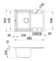 Chiuvetă de bucătărie Elleci Easy 135 68 Titano (LGY13568) imaginea #2 — magazin online Desire.md