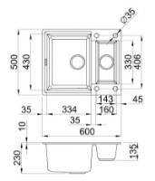 Chiuvetă de bucătărie Elleci Easy 150 62 Bianco Antica (LGY15062) imaginea #2 — magazin online Desire.md
