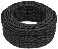 Cablu electric Fanton Textil Retro 2x0.5mm Black (14178) 3m