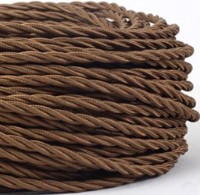 Cablu electric Vintage Switch Textil Retro Vintage 3x1mm Brown (10215) 3m