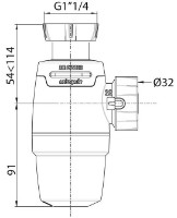 Sifon pentru lavoar Wirquin Neo 11/4 D32 (30722152) imaginea #2 — magazin online Desire.md
