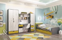 Dulap pentru copii Yasen Дисней закрытый Серый Графит/Дуб Крафт Белый/Солнечное Сияние imaginea #4 — magazin online Desire.md