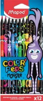 Набор цветных карандашей Maped Black Monster 12pcs