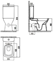 Унитаз Creavit Nova NV361-11CB/NV410/KC1603.01.00/IT5130 Rimoff фото №2 — интернет-магазин Desire.md