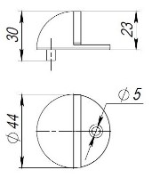Ограничитель для двереи Punto DS PF-50 CP фото №2 — интернет-магазин Desire.md