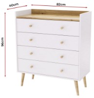 Комод MobiCasa 4 Asgard 82x96x40 Kraft Gold/White фото №2 — интернет-магазин Desire.md