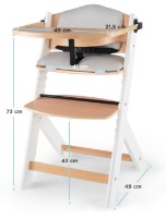 Стульчик для кормления Kinderkraft Enock Wood (KHENOC0PWHT0000) White фото №2 — интернет-магазин Desire.md