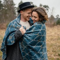 Плед IBENA Jacquard Aparan 150x200cm Petrol/Brown фото №5 — интернет-магазин Desire.md