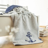 Плед IBENA Jacquard Fehmarn Points Blue 150x200cm фото №2 — интернет-магазин Desire.md