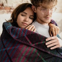 Плед IBENA Jacquard Navan 150x200cm Teal/Purple фото №2 — интернет-магазин Desire.md